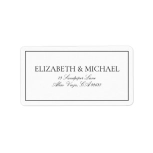 Elegant Black & White Classic Script Address Label