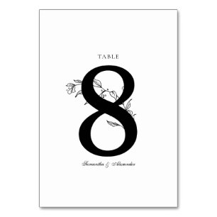 Elegant Black & White Crest Table Number