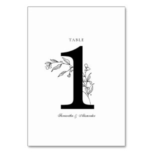 Elegant Black & White Crest Table Number