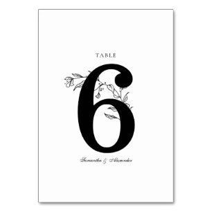 Elegant Black & White Crest Table Number