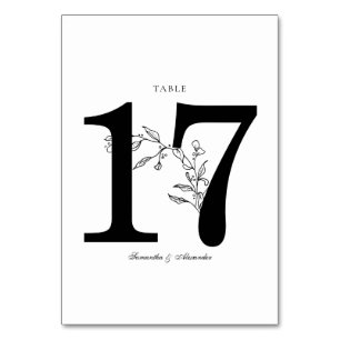 Elegant Black & White Crest Table Number