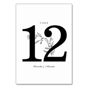 Elegant Black & White Crest Table Number