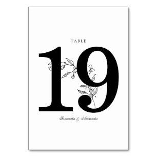 Elegant Black & White Crest Table Number