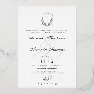 Elegant Black & White Crest Wedding