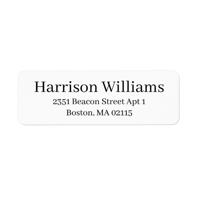 Elegant black white custom serif modern address (Front)