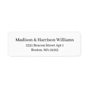 Elegant black white Custom Serif return address