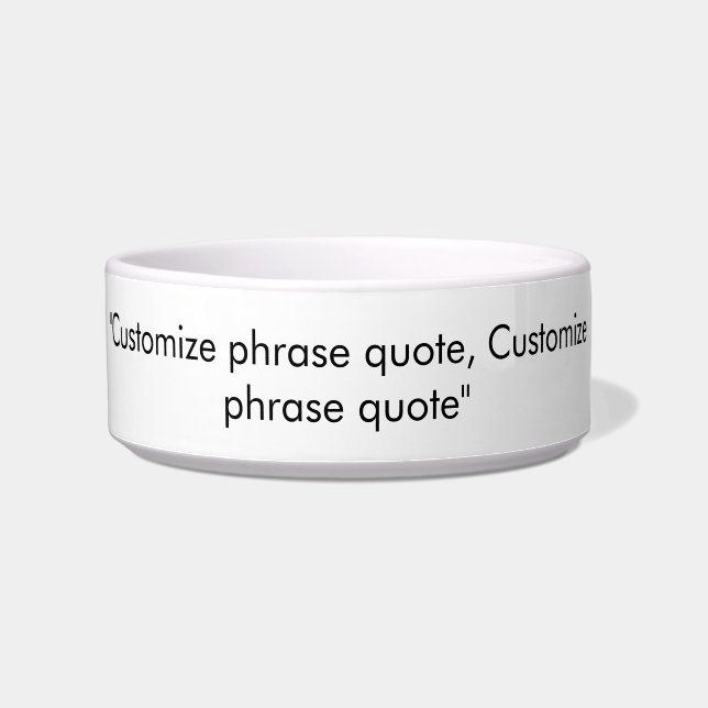 Elegant black white custom text phrase quote bowl (Left)