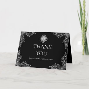 Elegant Black &White Custom Wedding Thank You Card