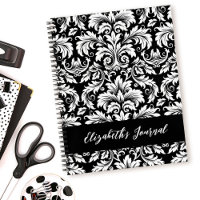 Elegant Black White Damask Pattern