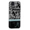 Elegant Black & White Damask Pattern with Monogram