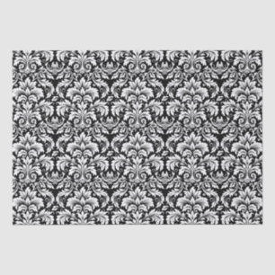 Elegant Black White Damask Tissue Paper