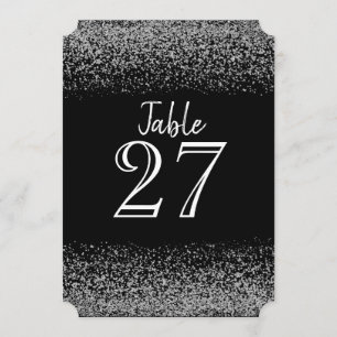 Elegant Black & White Diamond Wedding Table Card