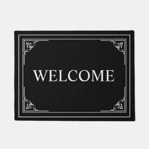 Elegant black &white doormat