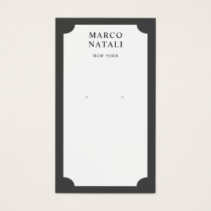 Elegant Black White Earring Display Card