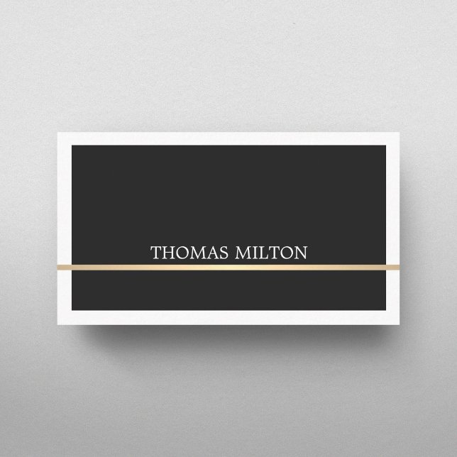 Elegant Black White Faux Gold Line Attorney Business Card (Creator Uploaded)