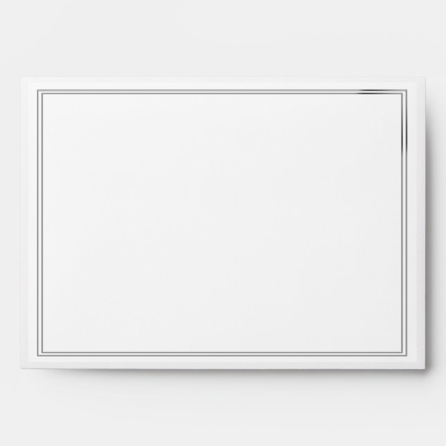 Elegant Black White Floral Wedding Envelope (Front)