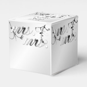 Elegant Black White Floral Wedding Favour Box