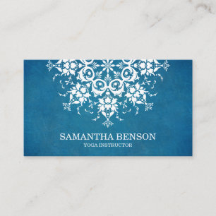 Elegant Black & white Flower Logo Yoga Business Card