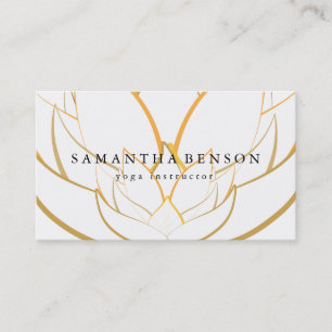 Elegant Black & white Flower Logo Yoga Business Card