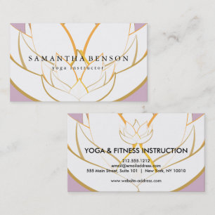 Elegant Black & white Flower Logo Yoga Business Card