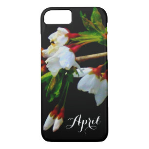 Elegant Black White flowering white Blossom iPhone 8/7 Case