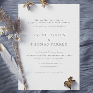Elegant Black & White Formal Monogram Wedding  Invitation