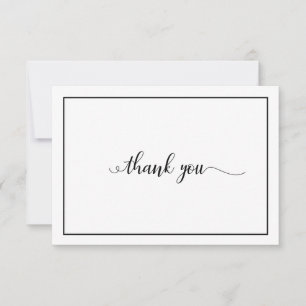 Elegant Black White Funeral Thank You Card