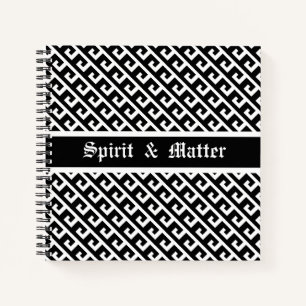 Elegant Black & White Geometric Pattern Notebook