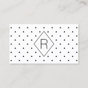 Elegant black white geometric pattern   triangles business card