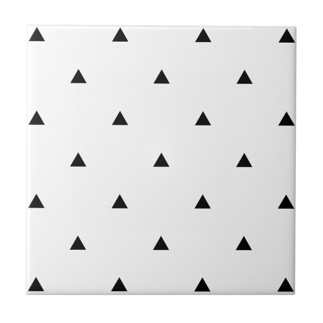 Elegant black white geometric pattern | triangles tile (Front)