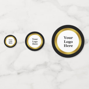 Elegant Black White Gold Business Your Logo Here  Confetti