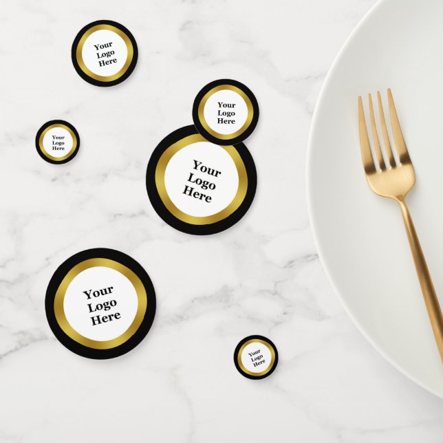 Elegant Black White Gold Business Your Logo Here  Confetti (Group)