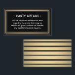 Elegant Black, White & Gold Faux Foil Details Enclosure Card<br><div class="desc">Compliment black and gold party invitations and provide important information to guests with elegant matching enclosure cards. All wording on this template is simple to customise for any occasion. This card includes the celebration details of your choice such as directions, website, special requests, accommodations, reception, rsvp, etc. The design features...</div>
