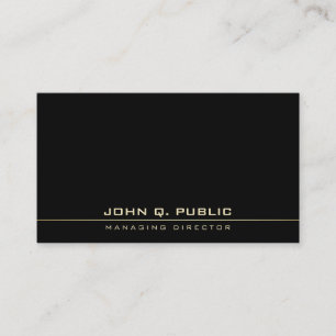 Elegant Black White Gold Minimalist Template Business Card