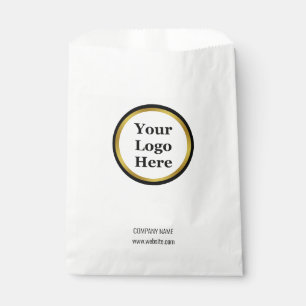 Elegant Black White & Gold Your Logo Here Template Favour Bags