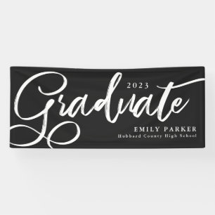 Elegant Black White Graduate Banner