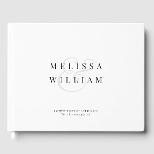 Elegant Black & White Grey Ampersand Wedding Guest Book