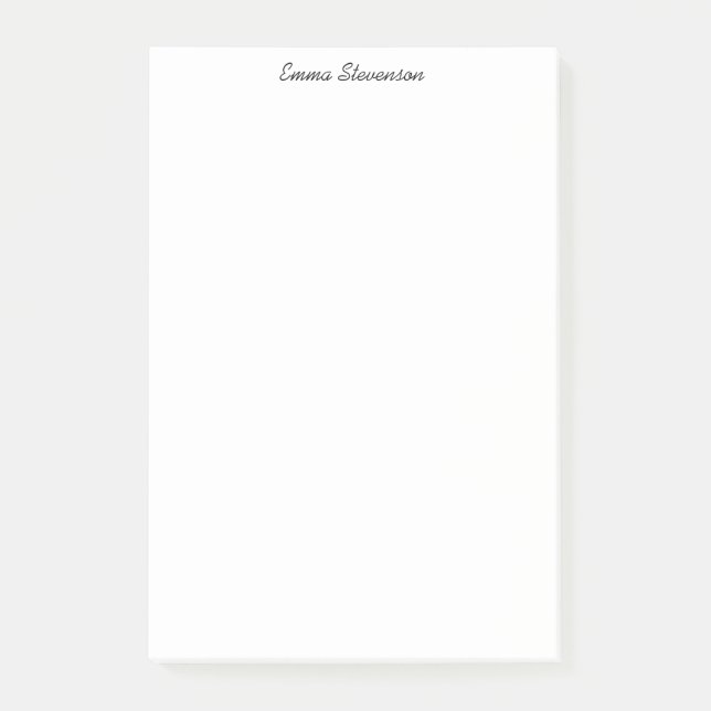 Elegant Black & White Handwriting Professional Post-it Notes (Front)