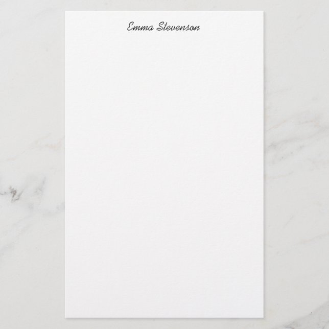 Elegant Black & White Handwriting Professional Stationery (Front)