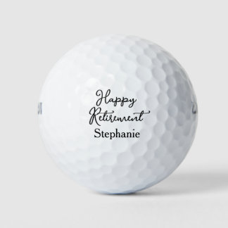 Elegant Black & White Happy Retirement Party Golf Balls