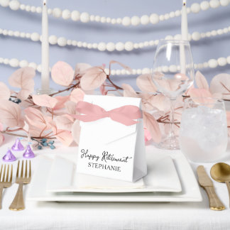 Elegant Black & White Happy Retirement Thank You Favour Box