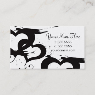 Elegant Black& White Hearts Business Cards