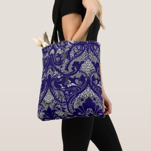 Elegant Black & White Lace Pattern Tote Bag