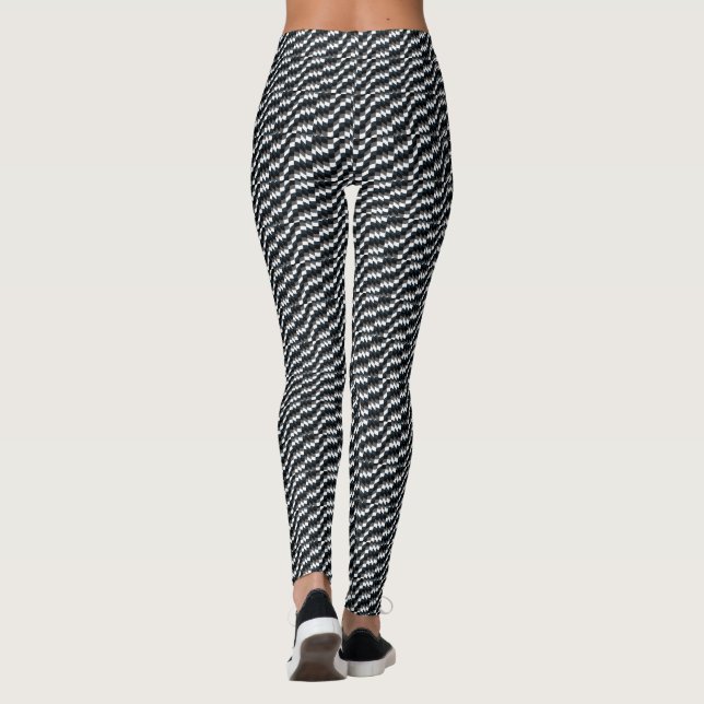 Elegant Black & White  Leggings (Back)