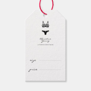 Elegant Black White Lingerie Shop Price Tags