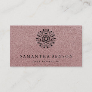 Elegant Black & white Lotus Flower Logo Yoga Business Card