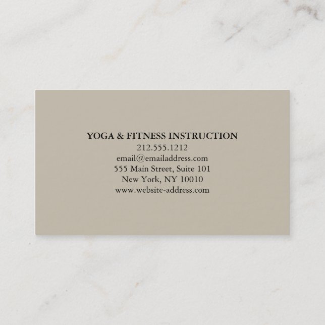 Elegant Black & white Lotus Flower Logo Yoga Business Card (Back)