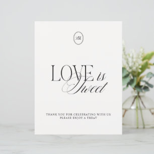 Elegant Black & White Love is Sweet Wedding Sign