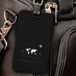 Elegant black & white luggage identifier with name luggage tag<br><div class="desc">Simple and elegant black and white luggage identifier with traveller's name</div>