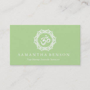 Elegant Black & white Mandala Art Logo Yoga Business Card